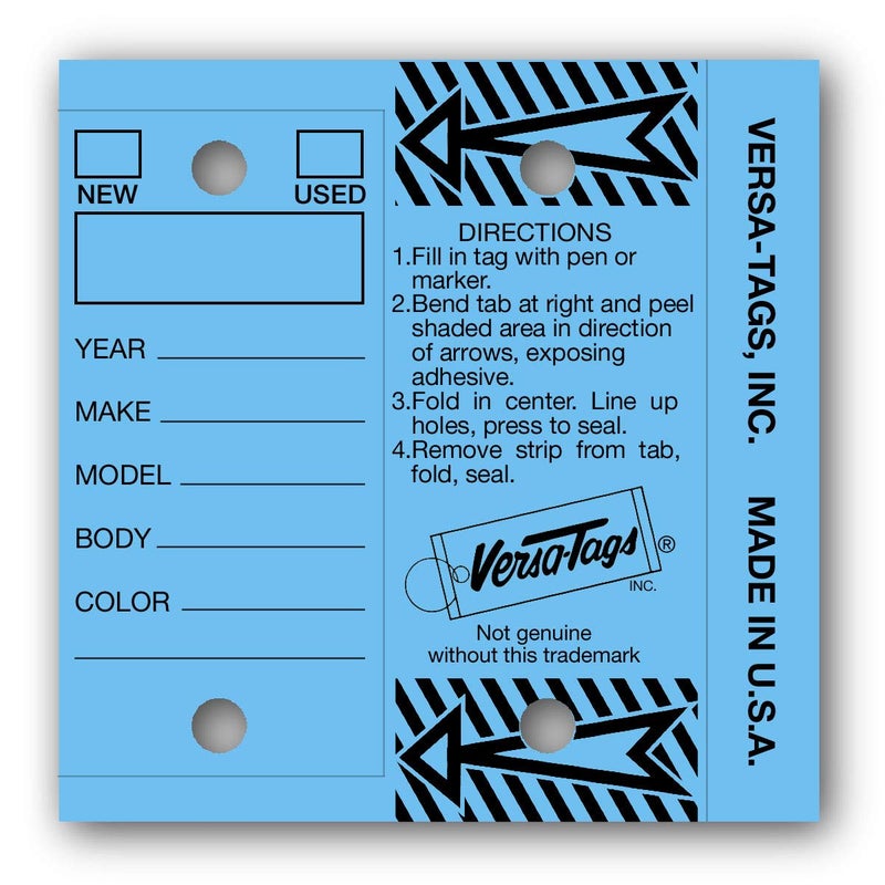 Genuine Versa-TagÂ® Key Tags (Half-Pack) (125 Key Tags and Key Rings per Box) (Blue)